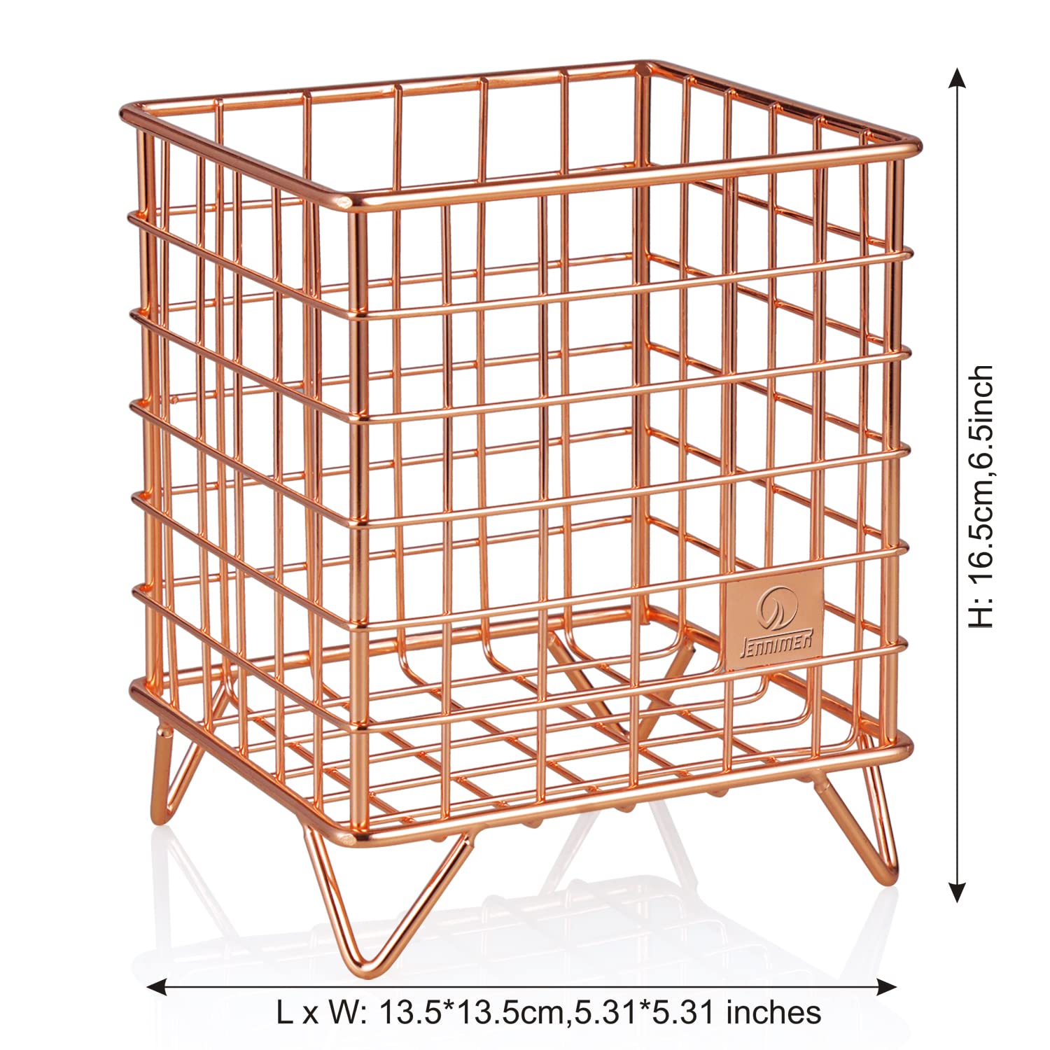 JENNIMER Coffee Pod Basket, K Cup Coffee Pod Holder,Coffee Capsule Cages, Kitchen Counter Storage Baskets (Rose Gold)