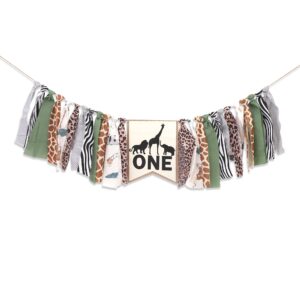 jungle safari high chair banner for baby - wild one for baby safari party decor,1st birthday party banner for photography props,one birthday banner for baby showers