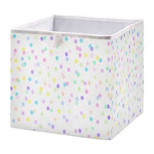 kigai rectangular storage bin colorful polka dot foldable storage basket toy storage box for home organizing shelf closet bins, 15.8 x 10.6 x 7-inch