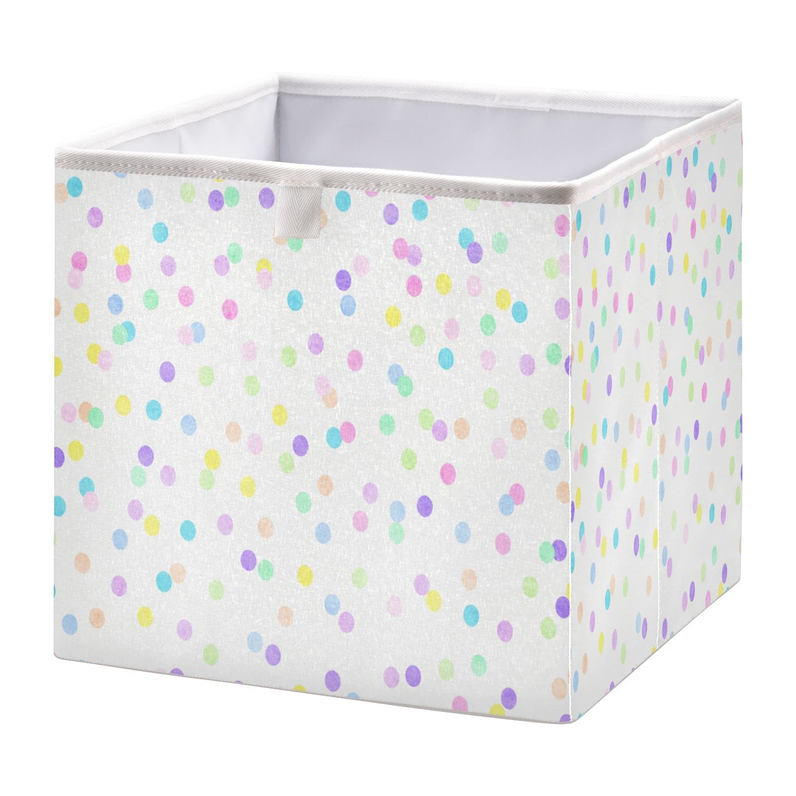 Kigai Rectangular Storage Bin Colorful Polka Dot Foldable Storage Basket Toy Storage Box for Home Organizing Shelf Closet Bins, 15.8 x 10.6 x 7-Inch