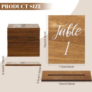 20 Pcs Wedding Wooden Table Wedding Table Numbers with Wooden Base Rustic Wedding Centerpieces for Tables Number Wooden Sign for Banquet Restaurant Party Decor (Classic Style)