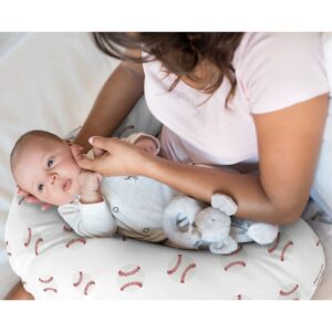 Sweet Jojo Designs Baseball Sports Nursing Pillow Cover Breastfeeding Pillowcase for Newborn Infant Bottle or Breast Feeding (Pillow NOT Included) - Red and White Americana