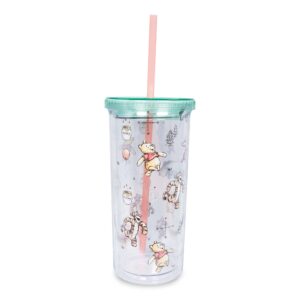 disney winnie the pooh character toss acrylic carnival cup with lid and straw