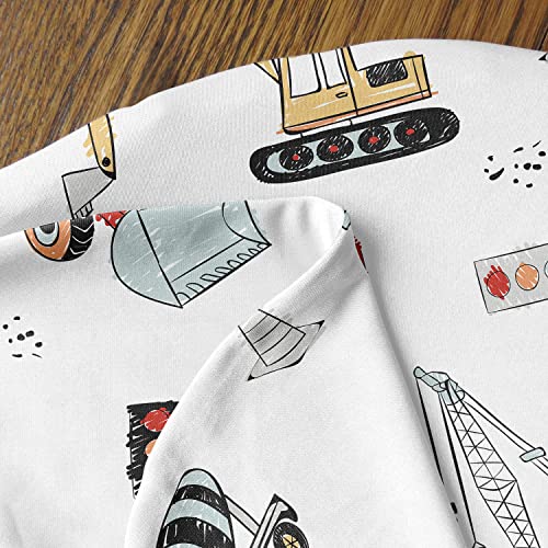 Sweet Jojo Designs Construction Truck Nursing Pillow Cover Breastfeeding Pillowcase for Newborn Infant Bottle or Breast Feeding (Pillow NOT Included) - Grey Yellow Orange Red and Blue Transportation