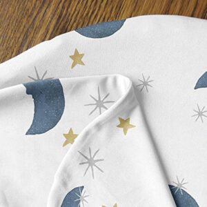 Sweet Jojo Designs Moon and Star Nursing Pillow Cover Breastfeeding Pillowcase for Newborn Infant Bottle Breast Feeding Pillow NOT Included - Navy Blue and Gold Watercolor Celestial Sky Gender Neutral