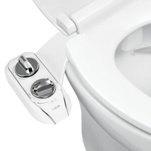 luxe bidet neo 120 plus - only patented bidet attachment for toilet seat, innovative hinges to clean, slide-in easy install, advanced 360° self-clean, single nozzle, rear wash (chrome)