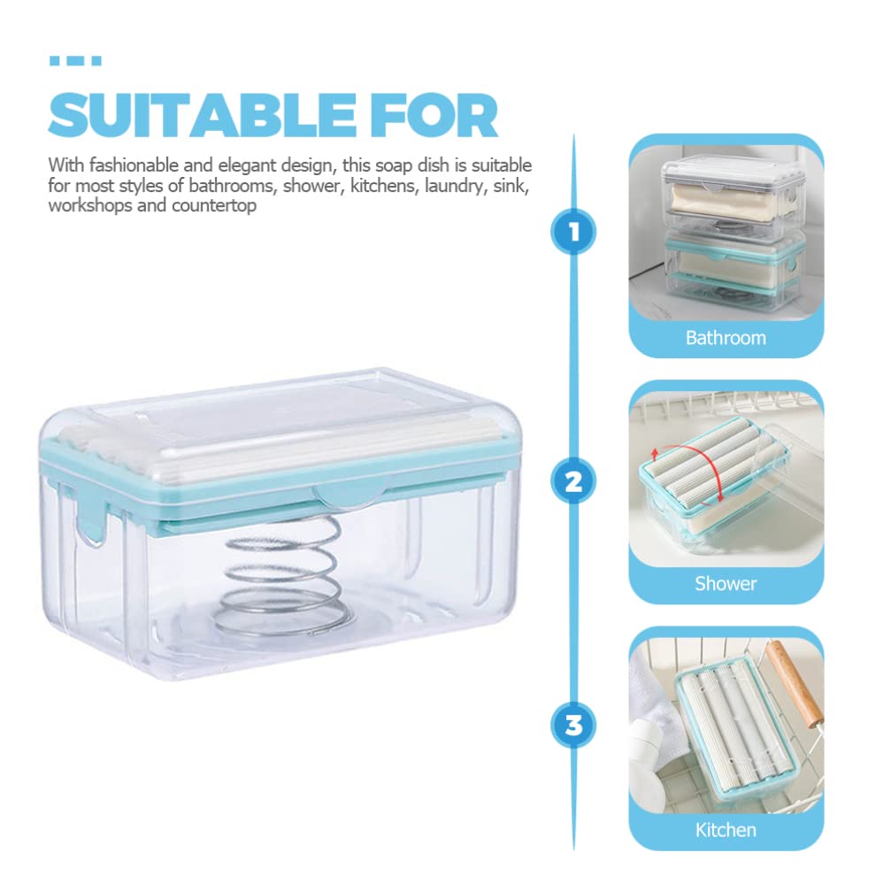 iplusmile Box Soap Box Soap Holder Travel Laundry Soap Containers Soap Dish Bar Soap Container Dish Soap Dispenser Laundry Soap Dispenser Soap Case Tray Take a Bath Plastic