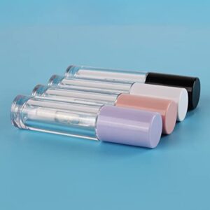 COSIDEA 25 pcs empty 5ml big doe foot lip gloss tubes white lipgloss tube containers with clear thick wand cosmetic packcing container