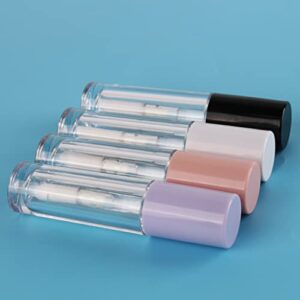 COSIDEA 25 pcs empty 5ml big doe foot lip gloss tubes white lipgloss tube containers with clear thick wand cosmetic packcing container