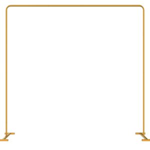 LANGXUN Heavy Duty Gold Metal Square Backdrop Stand Arch for Wedding Birthday Decoration, Graduation Decorations, Ceremony Reception, Event Party Supplies, Baby Shower Photo Booth Background Supplies