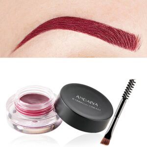 maepeor 12 colors eyebrow pomade full-pigmented long lasting waterproof eyebrow cream gel filling & shaping tinted eyebrows enhancers with brush for daily or cosplay (09 wine)