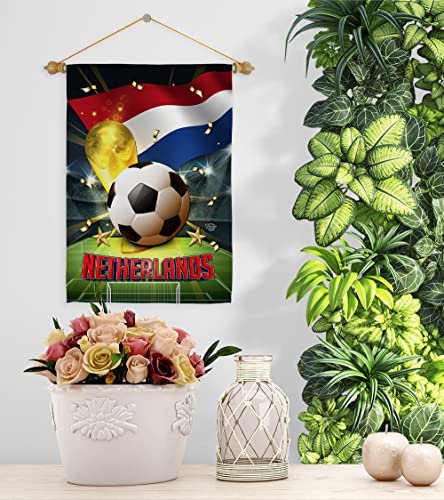 Ornament Collection World Cup Netherlands Garden Set Wood Sports Soccer Game Goal Ball Football Entertainment Activity Physical House Decoration Banner Small Yard Gift Double-Sided, Flag + Wall Dowel