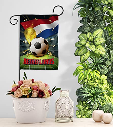 Ornament Collection World Cup Netherlands Garden Set Wood Sports Soccer Game Goal Ball Football Entertainment Activity Physical House Decoration Banner Small Yard Gift Double-Sided, Flag + Wall Dowel