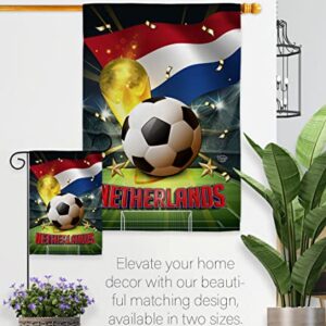 Ornament Collection World Cup Netherlands Garden Set Wood Sports Soccer Game Goal Ball Football Entertainment Activity Physical House Decoration Banner Small Yard Gift Double-Sided, Flag + Wall Dowel