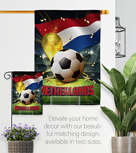 Ornament Collection World Cup Netherlands Garden Set Wood Sports Soccer Game Goal Ball Football Entertainment Activity Physical House Decoration Banner Small Yard Gift Double-Sided, Flag + Wall Dowel