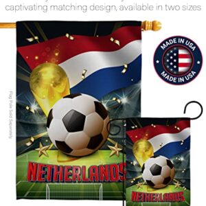 Ornament Collection World Cup Netherlands Garden Set Wood Sports Soccer Game Goal Ball Football Entertainment Activity Physical House Decoration Banner Small Yard Gift Double-Sided, Flag + Wall Dowel