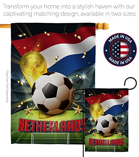 Ornament Collection World Cup Netherlands Garden Set Wood Sports Soccer Game Goal Ball Football Entertainment Activity Physical House Decoration Banner Small Yard Gift Double-Sided, Flag + Wall Dowel