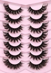 mink lashes fluffy 6d false eyelashes 17mm wispy cat eye lashes that look like extensions strip lashes pack