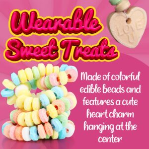 Fusion Select Color Candy Bracelet - Edible Candy Jewelry with Love Heart Charm - Sweet Treats for Kids Birthday, Party Favors, Pinata Filling - Individually Wrapped Fruit Flavor Snacks (1Box)