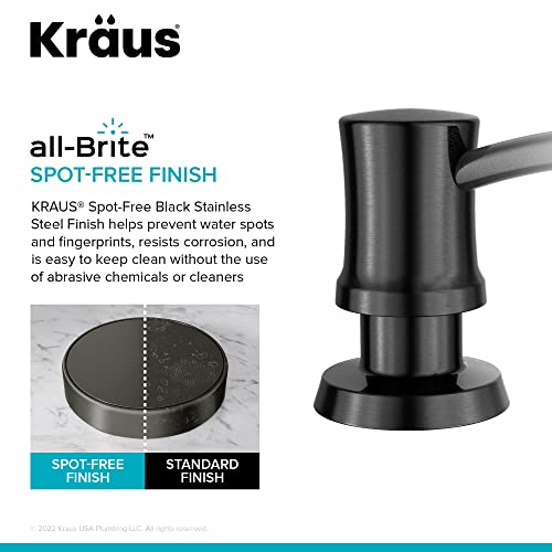 KRAUS Kitchen Soap and Lotion Dispenser in Spot-Free Black Stainless Steel, KSD-54SFSB