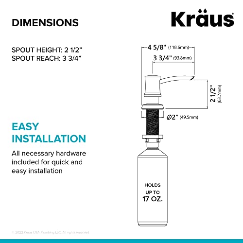 KRAUS Kitchen Soap and Lotion Dispenser in Spot-Free Black Stainless Steel, KSD-54SFSB