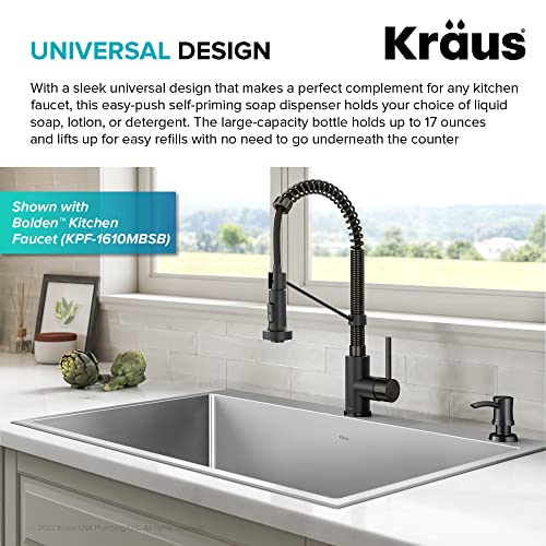 KRAUS Kitchen Soap and Lotion Dispenser in Spot-Free Black Stainless Steel, KSD-54SFSB