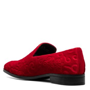 Stacy Adams Men's Saunders Velour Slip On Loafer, Red, 13