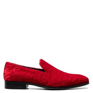 Stacy Adams Men's Saunders Velour Slip On Loafer, Red, 13