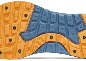 Icebug Womens NewRun BUGrip Trail Running Shoe with Carbide Studded Traction Sole, Mist Blue/Orange, L09.0