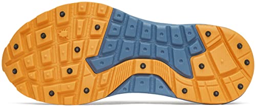 Icebug Womens NewRun BUGrip Trail Running Shoe with Carbide Studded Traction Sole, Mist Blue/Orange, L09.0