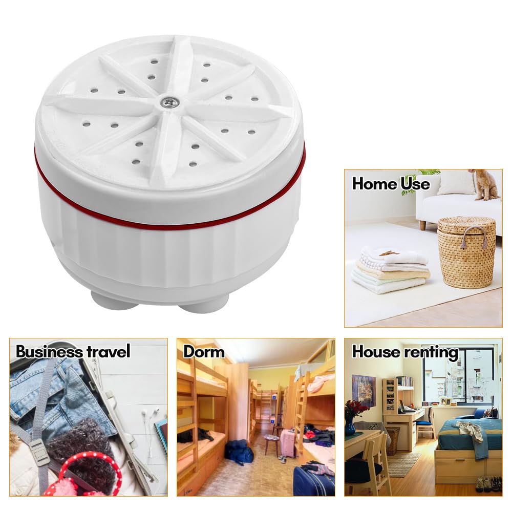 Andoer Washing Machine, Ultrasonic Turbo Washing Machine Portable Mini Washer with USB Power Supply Suction Cups for Home Travel Business Trip