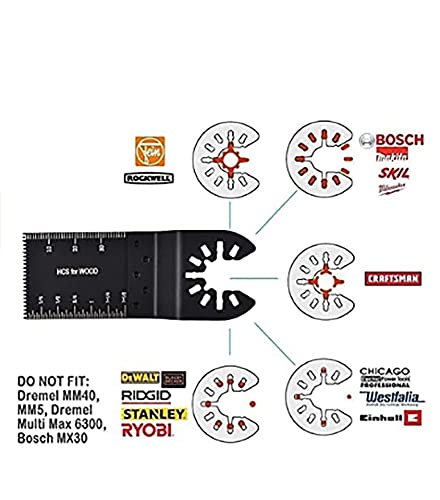 100 Pcs Oscillating Tool Blades, Professional Universal Oscillating Saw Blades, Wood Multitool Blades, Quick Release Durable Oscillating Tool, Oscillating Tool Blades Fit All Models(SH)