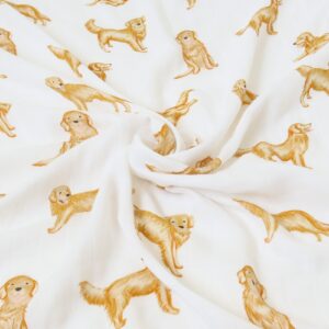 LifeTree Baby Swaddle Blankets Dog, 70% Viscose from Bamboo and 30% Cotton Muslin Swaddle Blankets Boys Girls Swaddling Blanket Neutral for Newborn, Soft Large 47" x 47", Golden Retriever Dog