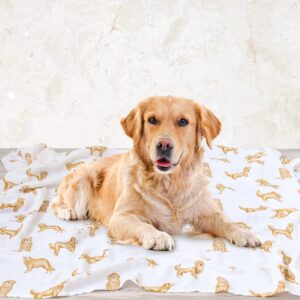 LifeTree Baby Swaddle Blankets Dog, 70% Viscose from Bamboo and 30% Cotton Muslin Swaddle Blankets Boys Girls Swaddling Blanket Neutral for Newborn, Soft Large 47" x 47", Golden Retriever Dog