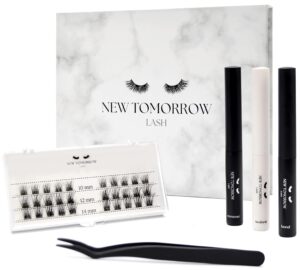 diy eyelash extension kit up to 7 day wear, starter kit with 30 reusable soft and lightweight segmented lashes (with micro band)- new tomorrow lash (oh-so-natural lash kit)
