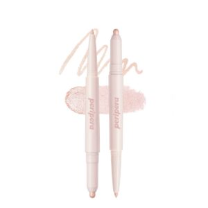 peripera sugar twinkle duo eye shadow stick (01 dewy nude) - shimmer, highlighter, convenient eye shadow cream
