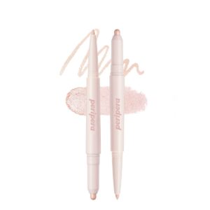 Peripera SUGAR TWINKLE DUO EYE SHADOW STICK (01 DEWY NUDE) - Shimmer, Highlighter, Convenient Eye Shadow Cream