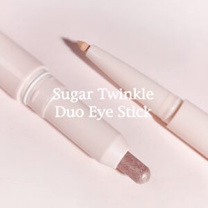 Peripera SUGAR TWINKLE DUO EYE SHADOW STICK (01 DEWY NUDE) - Shimmer, Highlighter, Convenient Eye Shadow Cream