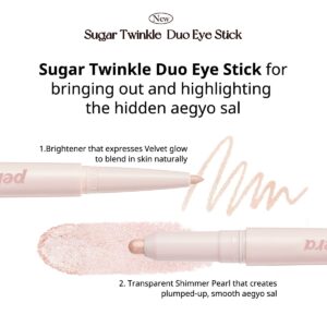 Peripera SUGAR TWINKLE DUO EYE SHADOW STICK (01 DEWY NUDE) - Shimmer, Highlighter, Convenient Eye Shadow Cream