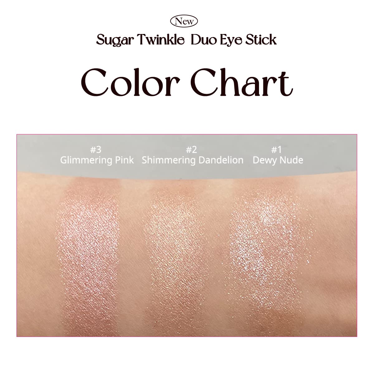 Peripera SUGAR TWINKLE DUO EYE SHADOW STICK (01 DEWY NUDE) - Shimmer, Highlighter, Convenient Eye Shadow Cream