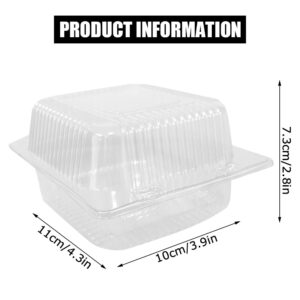WAQIAGO 100 PCS 5x5 Inch Plastic Clamshell Take Out Tray,Disposable Sturdy Hinged LoafContainers,to go containers Disposable Takeout Box for Salads,Fruit,Hamburgers,Sandwiches,Cupcake