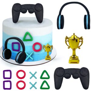 11 pcs video game themes cake toppers cake decoration headset cake decoration game console controller cake decoration game theme birthday party supplies