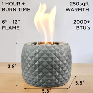 Koncenttop Tabletop Fire Pit Indoor,Tabletop Fireplace Concrete, Pineapple Shape Small Fire Bowl, firebowl Table top, Portable Tabletop Fire Pit (Gray)