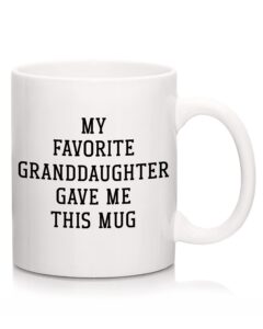 kaayee grandma gifts & grandpa gifts from granddaughter, chrismas mothers day birthday gifts for grandma, gifts for grandpa fathers day, my favorite granddaughter give me this mug