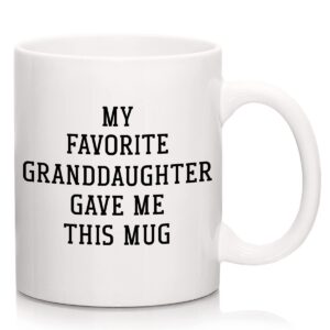 KAAYEE Grandma Gifts & Grandpa Gifts from Granddaughter, Chrismas Mothers day Birthday Gifts for Grandma, Gifts for Grandpa Fathers Day, My Favorite Granddaughter Give Me This Mug