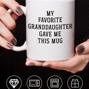 KAAYEE Grandma Gifts & Grandpa Gifts from Granddaughter, Chrismas Mothers day Birthday Gifts for Grandma, Gifts for Grandpa Fathers Day, My Favorite Granddaughter Give Me This Mug