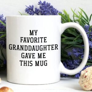 KAAYEE Grandma Gifts & Grandpa Gifts from Granddaughter, Chrismas Mothers day Birthday Gifts for Grandma, Gifts for Grandpa Fathers Day, My Favorite Granddaughter Give Me This Mug