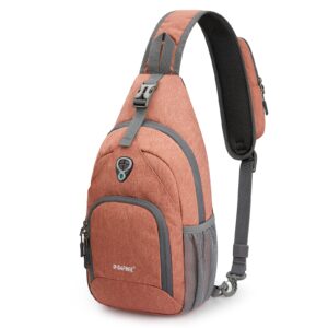 g4free rfid sling bag crossbody sling backpack small chest shoulder backpack men women hiking outdoor(light orange)