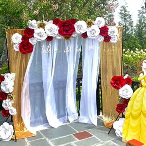 Poise3EHome Gold Sequin Backdrop Curtains, 2 Panels Gold Sequin Backdrop, 2FTx8FT Sequin Curtains for Party Wedding Sequence Backdrop