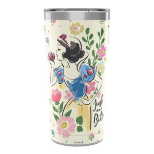 tervis disney snow white just one bite triple walled insulated tumbler travel cup keeps drinks cold & hot, 20oz legacy, stainless steel, 1 count (pack of 1)
